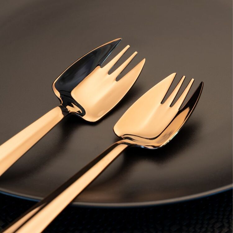 Splayds Black Label Rose Gold Mirror Finish 6-Piece Cutlery Set