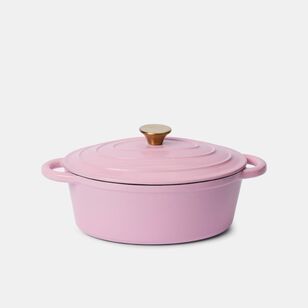 Smith + Nobel Luxe 3L Oval Cast Iron Casserole Pot Pink