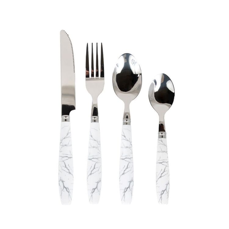Smith & Nobel White Marble 24-Piece Cutlery Set