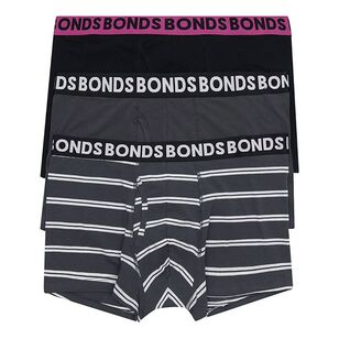 Bonds Men's Everyday Trunk 3 Pack Grey & Stripe