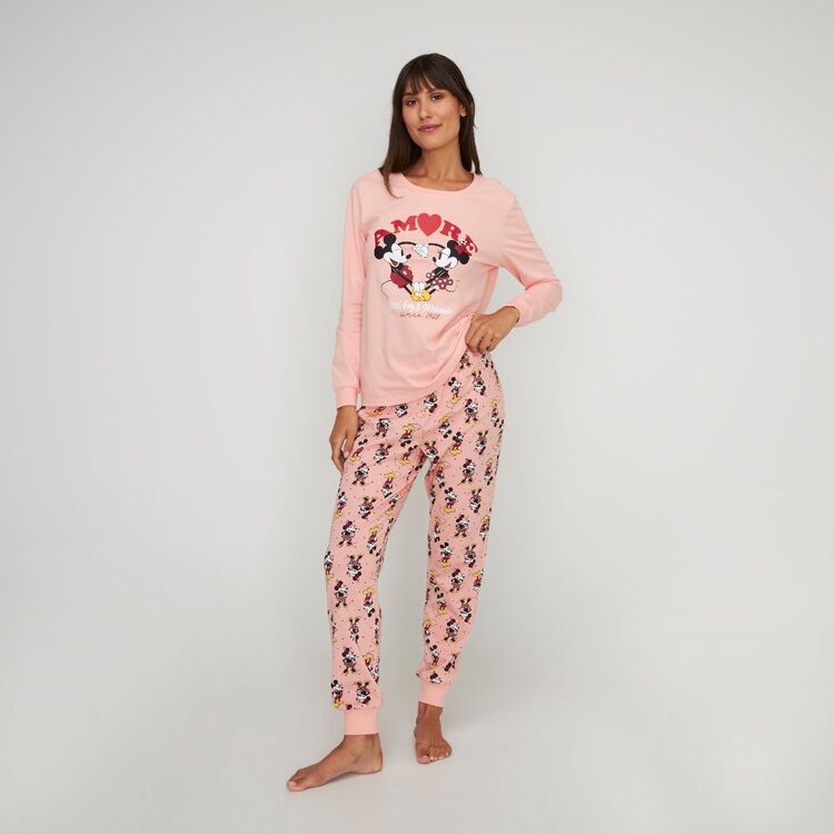 Disney Women's Mickey Minnie Supersoft Long Sleeve Top Pink