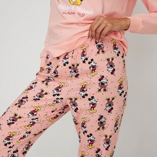 Disney Women's Mickey Minnie Cuff Pj Pant Pink