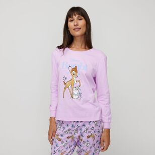 Disney Women's Bambi PJ Set Lilac Medium