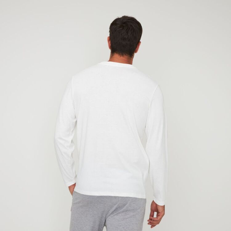 Nic Morris Men's Cotton Rich Long Sleeve Thermal Top White