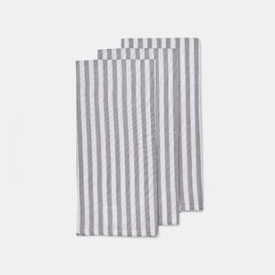 Smith + Nobel Striped Tea Towel 3 Pack Grey