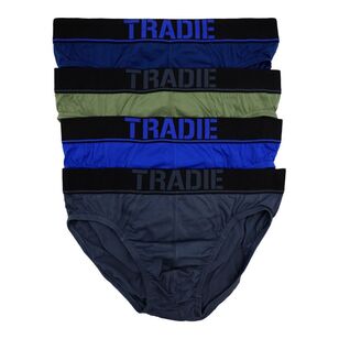Tradie Black Men's Brief 4 Pack Blue & Green