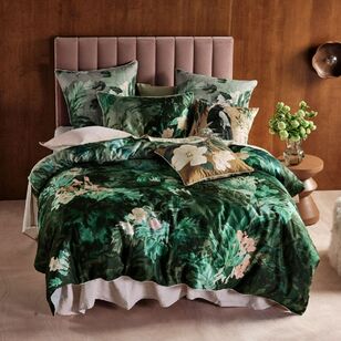 Linen House Retreat Cotton Quilt Cover Set Green Queen