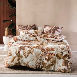 Linen House Cypress Cotton Quilt Cover Set Red Earth