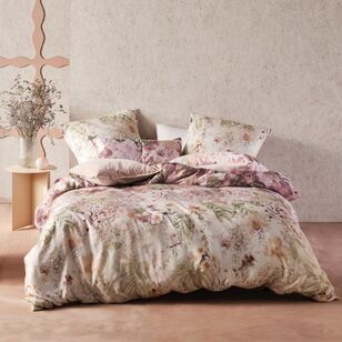Linen House Floriana Cotton Quilt Cover Set Rose