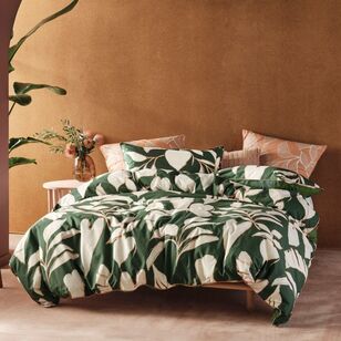 Linen House Lissioni Cotton Quilt Cover Set Green