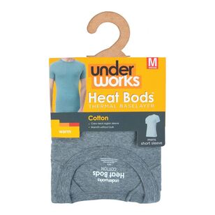 Underworks Men's Cotton Interlock Short Sleeve Thermal Tee Grey