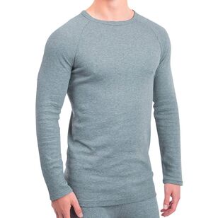Underworks Men's Cotton Interlock Long Sleeve Thermal Top Grey