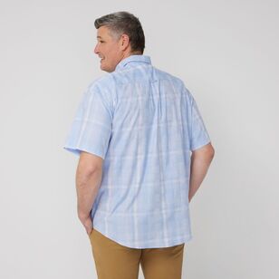 U.S. Polo Assn. Men's Big Yarn Dye Check Short Sleeve Shirt Blue XX Large