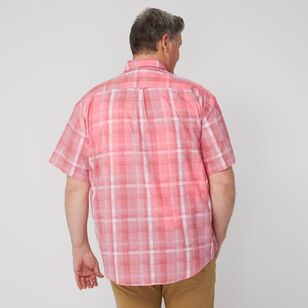 U.S. Polo Assn. Men's Big Yarn Dye Check Short Sleeve Shirt Red