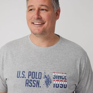 U.S. Polo Assn. Men's Big Chest Logo Brand T Shirt Heather Grey
