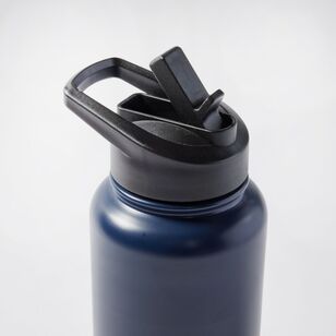 Smith + Nobel 1.2L Stainless Steel Drink Bottle with Straw Blue