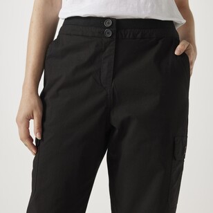 Khoko Collection Women's Rib Waist Long Length Pant Black