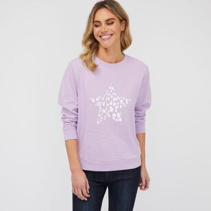 Khoko Collection Women's Star Sweat Top Orchid