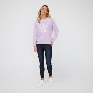 Khoko Collection Women's Star Sweat Top Orchid