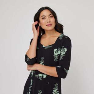 Khoko Smart Women's Jersey Sweetheart Dress Floral Print