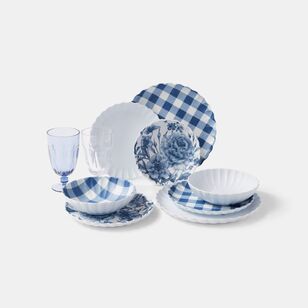Chyka Home Scalloped Melamine Gingham Salad Plate