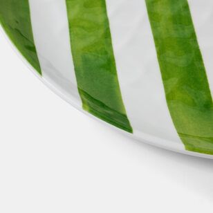 Smith + Nobel Striped Melamine Dinner Plate Green