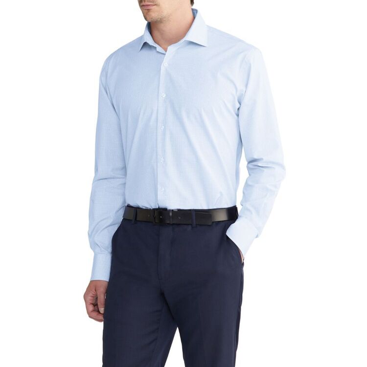 Van Heusen Men's Tailored Long Sleeve Shirt Blue
