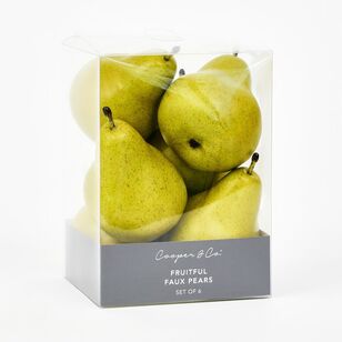 Cooper & Co Fruitful Faux Pears 6 Piece Set Green