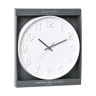 Cooper & Co Samson Wall Clock 30 cm White 30 cm