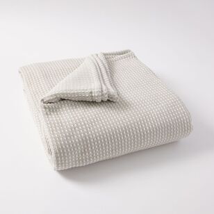 Elysian Check Cotton Blanket Taupe Queen