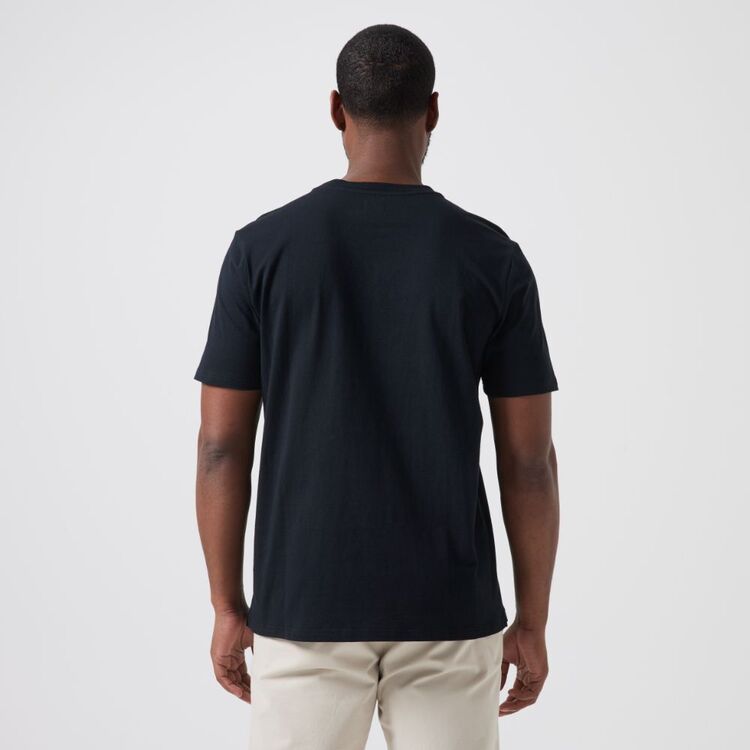 JC Lanyon Men's Moreton Crew Neck Cotton Short Sleeve Shirt Black