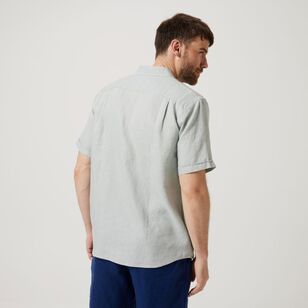 JC Lanyon Men's Fulton Short Sleeve Linen Shirt Dove