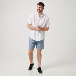 JC Lanyon Men's Fulton Short Sleeve Linen Shirt White