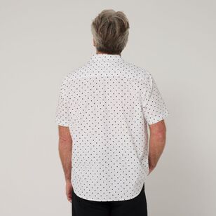 JC Lanyon Men's Moro Spot Printed Short Sleeve Shirt White