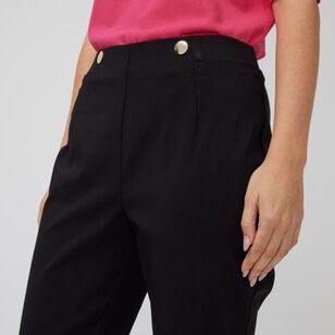 Jane Lamerton Women's Button Detail Stretch Pant Black