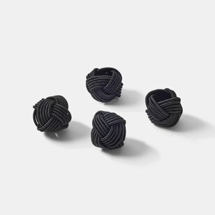 Soren Cord Napkin Ring 4 Pack Black