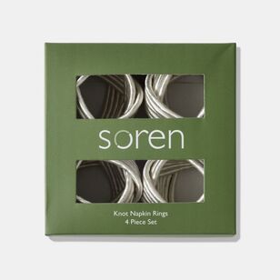 Soren Cord Napkin Ring 4 Pack White