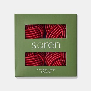 Soren Cord Napkin Ring 4 Pack Red