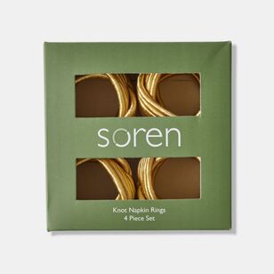 Soren Cord Napkin Ring 4 Pack Gold