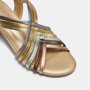 Khoko Women's Angela Low Wedge Sandal Metallic