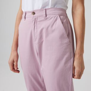 Khoko Collection Women's Stretch Cotton Chino Pant Dust Pink