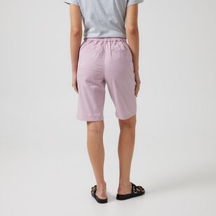 Khoko Collection Women's Stretch Cotton Chino Short Dust Pink