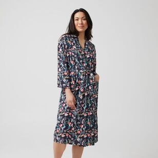 Sash & Rose Women's Woven Viscose Gown Floral Print
