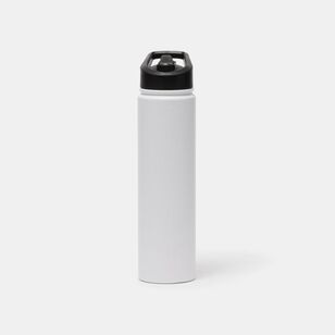Smith + Nobel 750 ml Stainless Steel Drink Bottle with Straw White