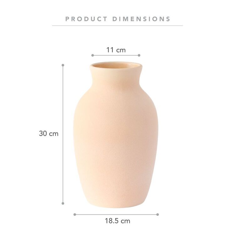 Cooper & Co Harper Ceramic Vase 30 cm Beige 30 cm