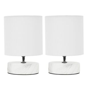 Cooper & Co Spencer 24cm Bedside Table Lamp Set Of 2 White