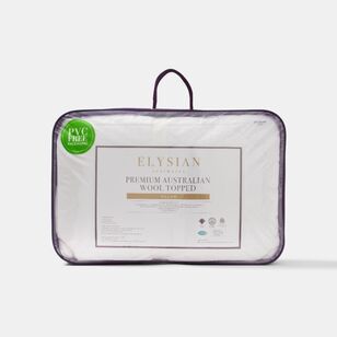 Elysian Premium Australian Wool Topped Pillow White Standard