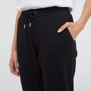 Khoko Collection Women's French Terry Jogger With Cuff Black