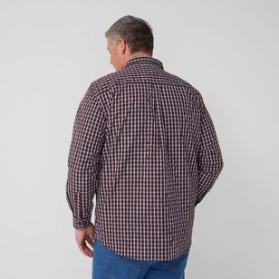 West Cape Classic Men's Hurstmere Cotton Check Long Sleeve Shirt Dark Red