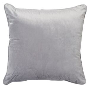 Elysian Genoa Velvet Piping Cushion Silver 50 x 50 cm